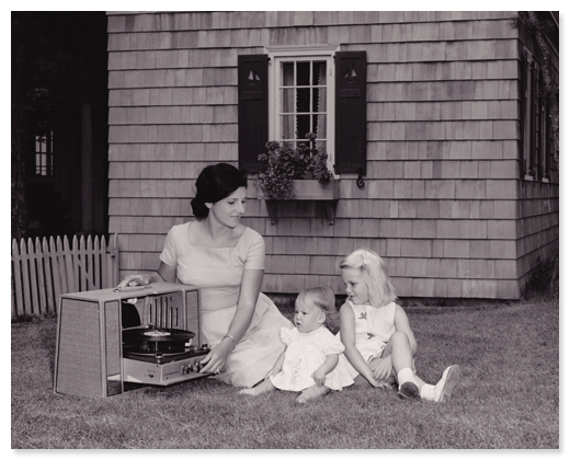 Julia's daughters Alice and Caroline with governess in Maine