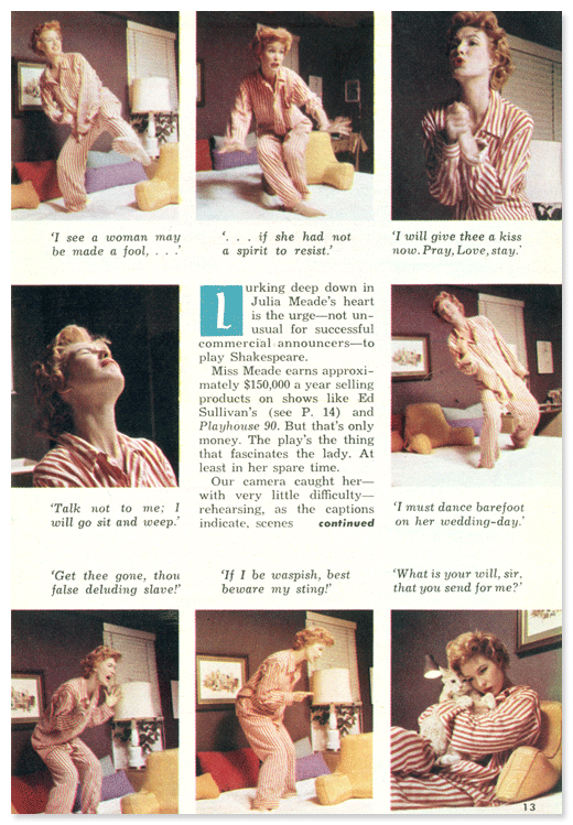 Julia Meade in TV Guide, January 3, 1959