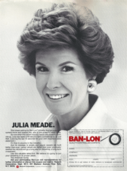 Julia Meade in a Ban-Lon print ad
