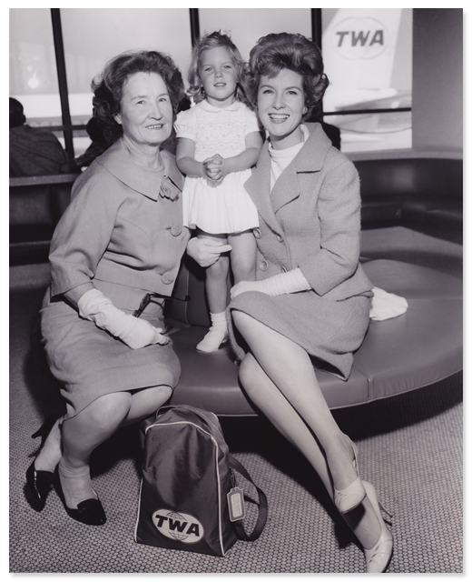 Julia Meade with Caroline Kunz, her mother, and her daughter Caroline, from August 1962